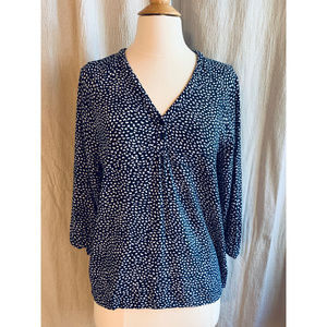 Navy & White Cynthia Rowley Blouse, Size Small